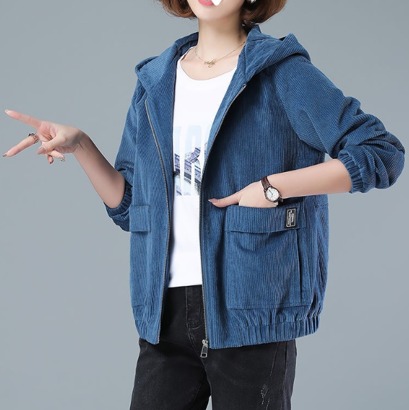 Fleece-lined Thick Spring And Autumn Clothing Loose Crop Top