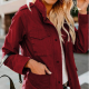 Women's Casual Fashion Solid Color Loose Zip Lapel Jacket