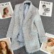 Lake Blue Style Suit Coat For Women