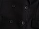 Women's Black Double Breasted V-neck Woolen Overcoat Coat